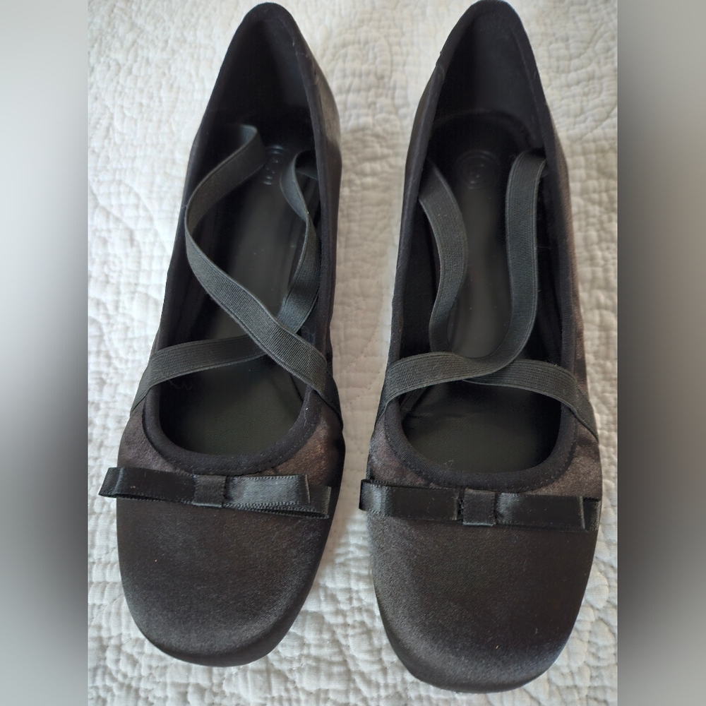 Urban Outfitters satin ballet flats with bows and criss cross straps 6